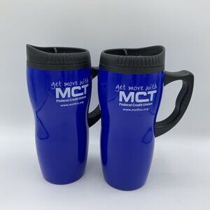 Insulated Coffee Travel Mug 16oz Cup Thermo Tumbler with Handle & Lid Lot 2